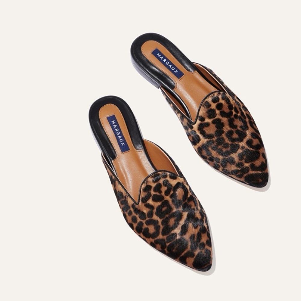 NWT Margaux “The Mule” in Leopard Haircalf